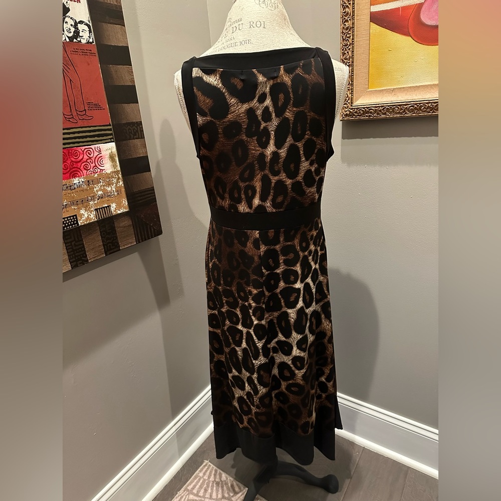 Elie McCarthy Animal Print Asymmetrical Midi Dress EUC - Picture 5 of 7
